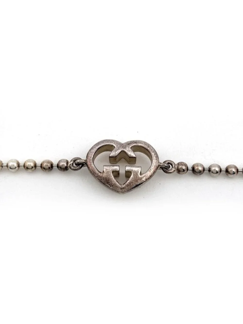 Gucci Bracelet Ball Chain Heart 925 Sterling Silver